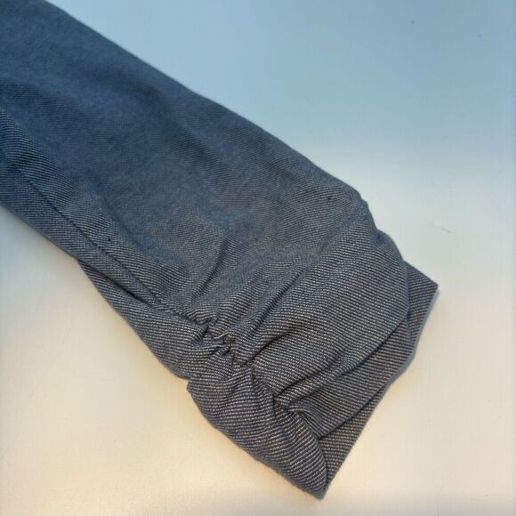 maurices Cotton Denim Blue  Blazer Cotton With Ruche Sleeves  2 Front Pocket Med - Picture 7 of 15